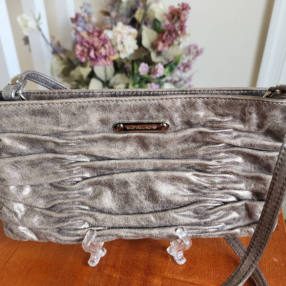 Michael Kors Elegant  Gold Metallic Crossbody Bag, Like New Condition